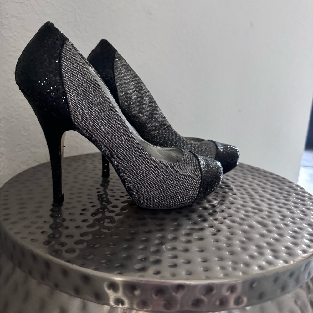Elegant Black and Silver Women's Heels